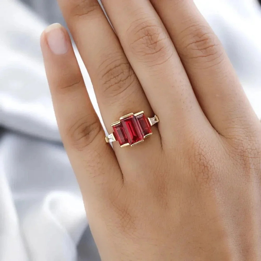 Padparadscha Sapphire and White Topaz Ring 18kt YG Over 925 Sterling Silver - Picture 2 of 7